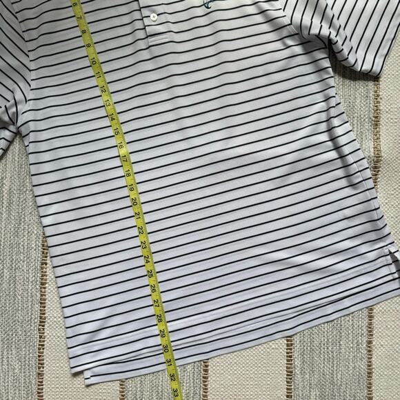 FootJoy White Black Striped Short Sleeves Golf Polo Shirt Men’s Size Medium - Picture 5 of 9